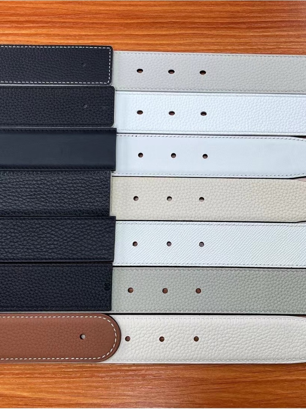 Men's Leather Belt Strap — Black, White, Cream, Tan Options1.25in